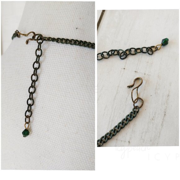 Vintage 90s Mixed Media Necklace Handmade Jewelry Upcycled Retro Cottagecore - Picture 6 of 14